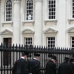 Students walking to Graduation at Senate house
